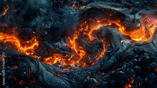 an image of a large fire with lava on it's surface