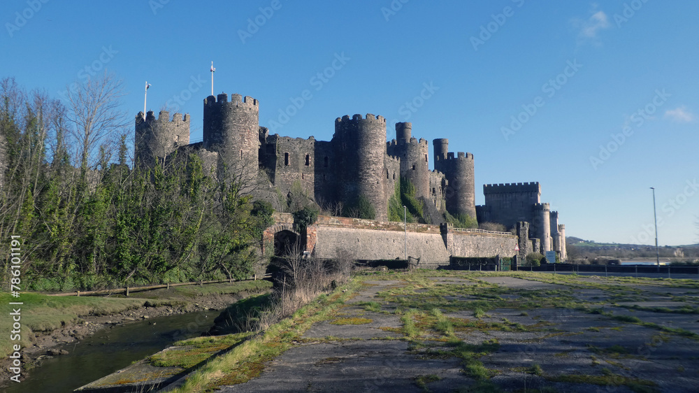 Medieval Conwy castle in Wales