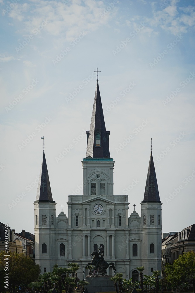 Vertical shot of the St. Louis Cathedral in New Orleans