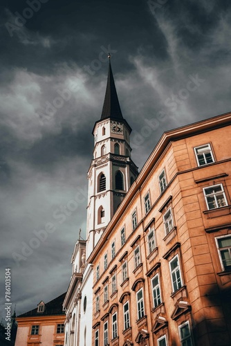 Vertical shot of the Church of Saint Michael in Vienna, Austria photo