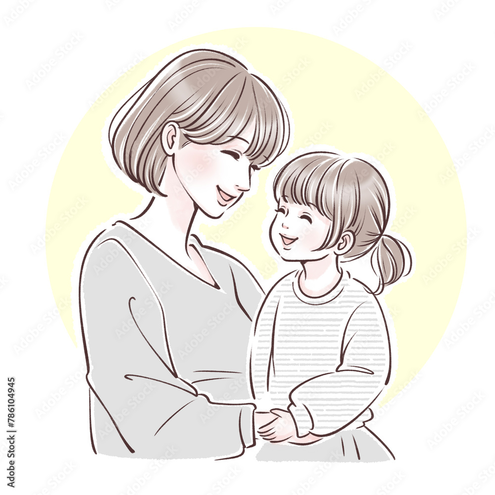 親子/母と子供のイラスト素材 親子/母と子供のイラスト素材