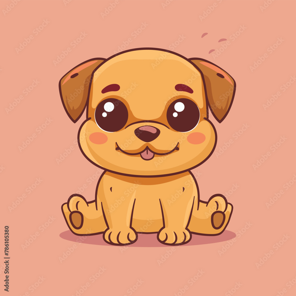 Cute adorable happy dog puppy cartoon illustration Cute adorable happy dog puppy cartoon illustration