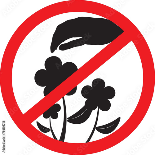 Do not pick flowers sign.eps