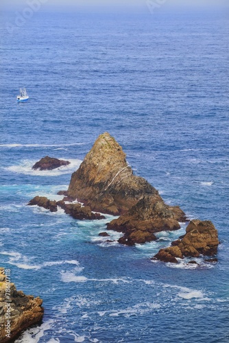 Beautiful view of a magnificent coast and peaky cliffs of Loiba in Galicia in Spain photo