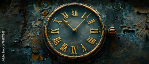 Wallpaper Mural Vintage Clock Face - A Moment Suspended in Time. Concept Antique Timepiece, Timeless Decor, Classic Home Accents, Nostalgic Timepieces Torontodigital.ca