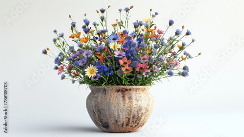 A vase filled with a colorful bouquet of flowers