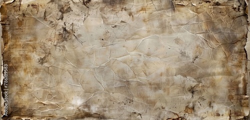 A parchment texture with a distressed finish, giving it a rustic, handcrafted appearance. photo