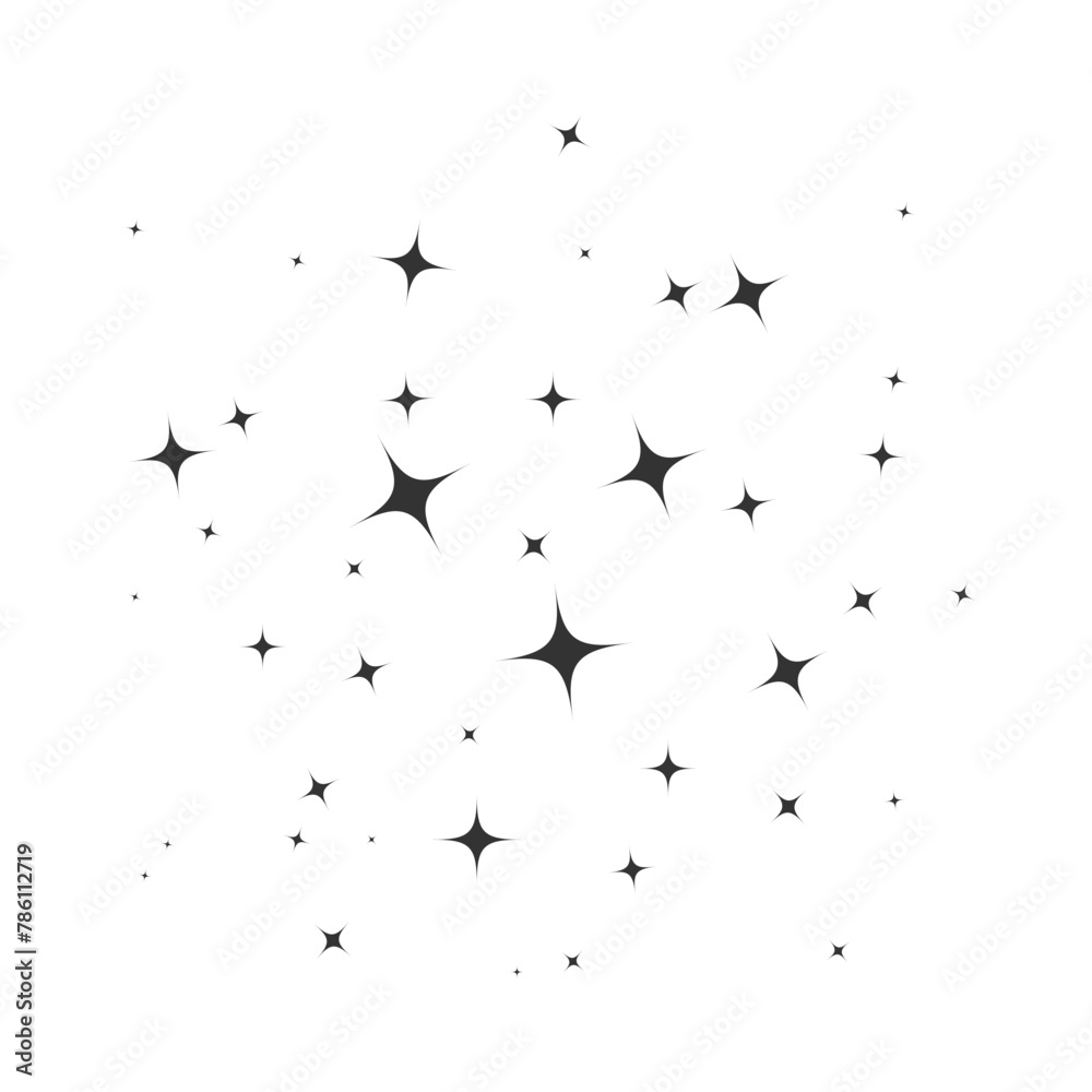 Stars on sky icon simple flat style isolated.