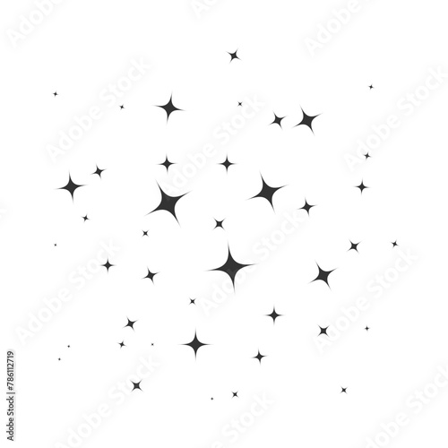 Stars on sky icon simple flat style isolated.