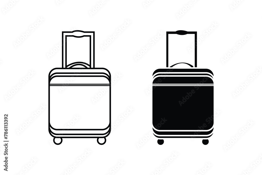 Simple luggage black icon. Suitcase shop logo design template Simple luggage black icon. Suitcase shop logo design template