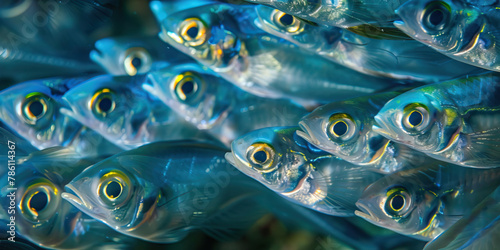 Shot of shoaling fish, underwater photography © britaseifert