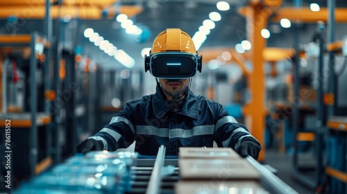 Wallpaper Mural Factory workers with screen mirrors inspect the factory Torontodigital.ca