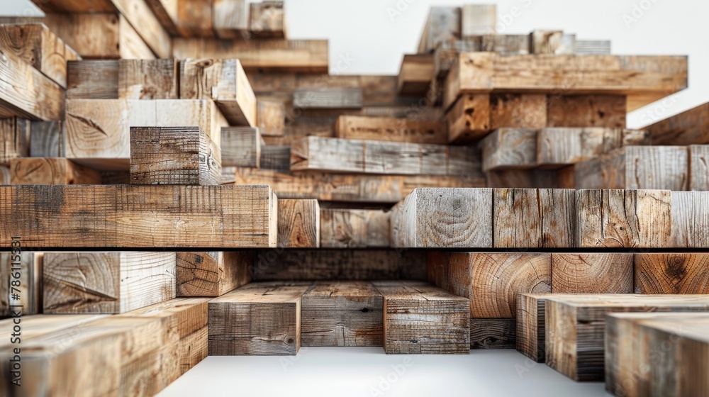 The image is a close up of a pile of wood