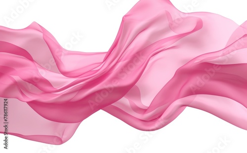 Ethereal Pink Silk Fabric Flowing in 3D Rendering