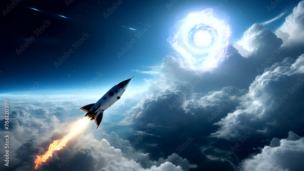 Rocket Piercing the Sky on Its Journey Rocket Piercing the Sky on Its Journey