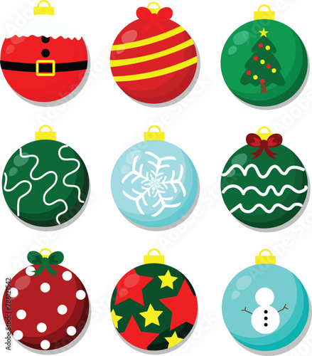 Set of 9 Christmas Ornaments (ID: 786121542)