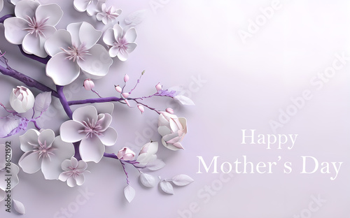 purple color tree flower roses mother day 3d background wallpaper