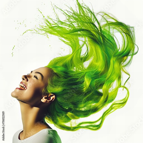 woman with green hair