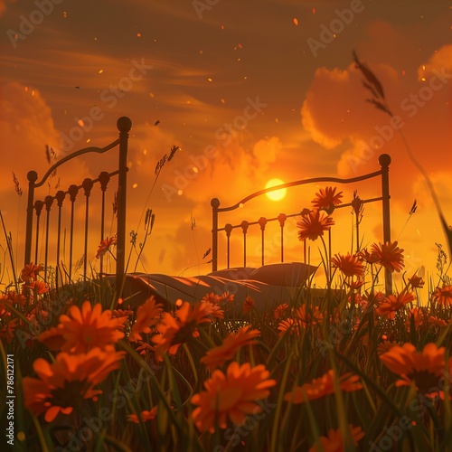 sunset in the garden