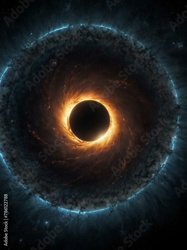 a black hole in space, with its arms outstretched out