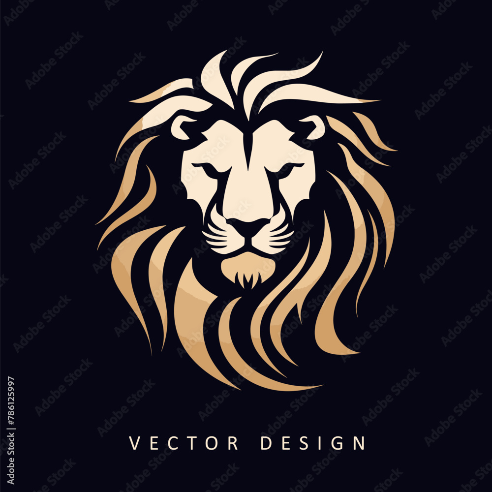 Obraz premium lion minimalist elegant vector design isolated illustration