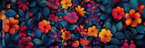 the colorful flowered leaves and flowers have been cut into a pattern