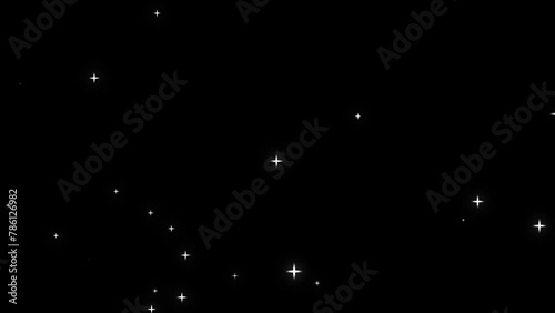 Glittering Sparkle Stars Particle Overlay. Alpha transparent background. photo