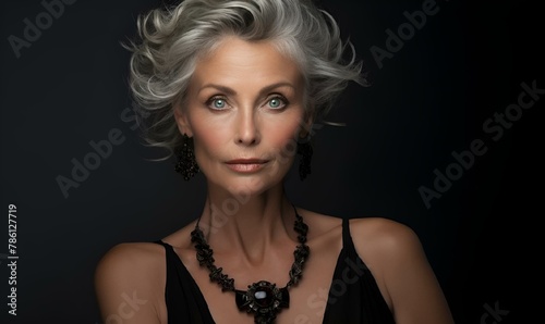 AI generated illustration of an attractive older woman