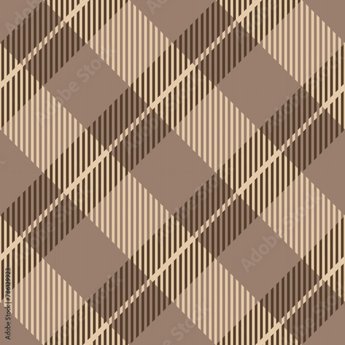 Buffalo Plaid seamless patten. Vector diagonal checkered brown plaid textured background. Traditional gingham fabric print. Flannel plaid texture for fashion, print, design