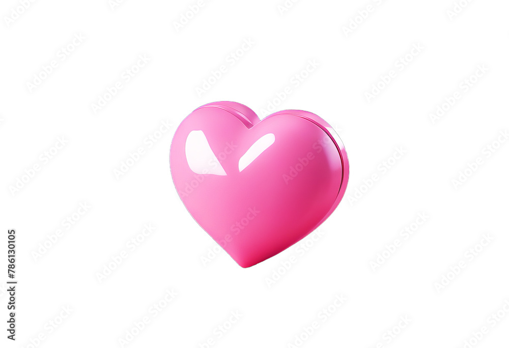 pink heart isolated on white