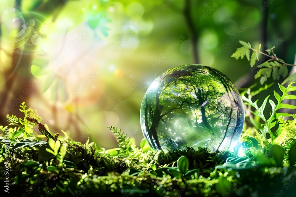 green grass and sun on green background AI generated green grass and sun on green background AI generated