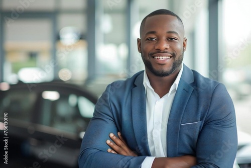 African American insurance agent hand offering car drive concept photo