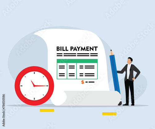 Businessman with bill payment - Debt management