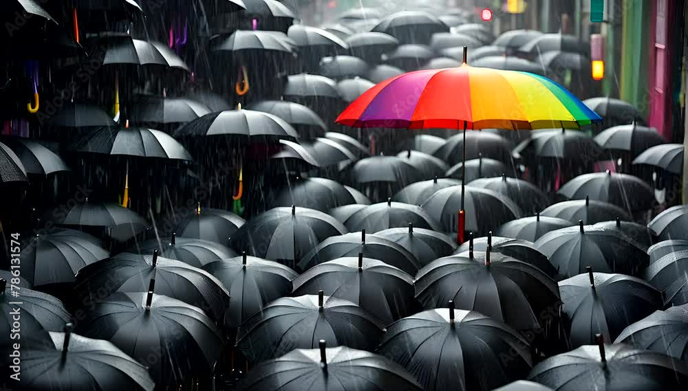 umbrellas in the rain