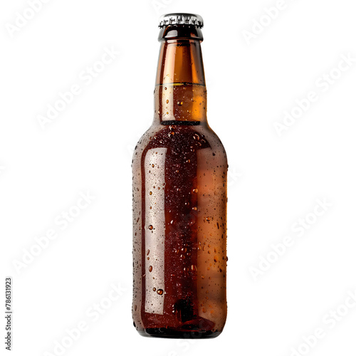 Bottle beer isolated on transparent background Generative Ai.
