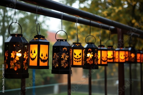 Halloween Lanterns: Hang lanterns with Halloween motifs. photo