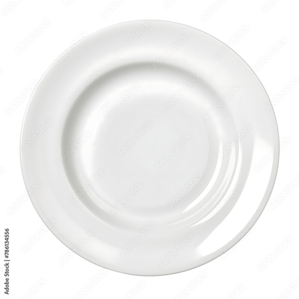 white plate isolated on transparent background Generative Ai.
