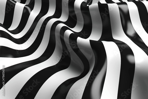 Abstract stripe surface black and white line waves background