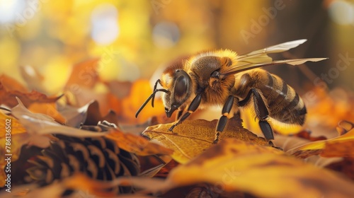 Bee discovered during an autumn hike