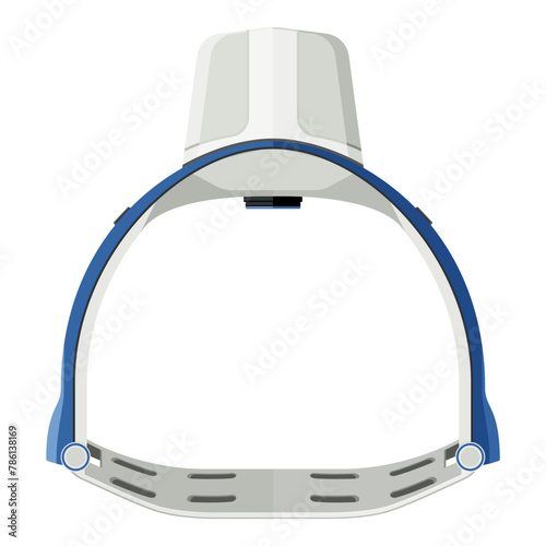 Medical equipment, Automated chest compression device (ACD), mechanical device used to perform cardiopulmonary resuscitation (CPR) on a person in cardiac arrest. Flat design.