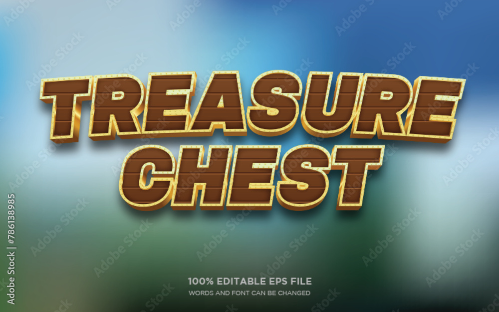 Obraz premium Treasure Chest 3D editable text style effect 