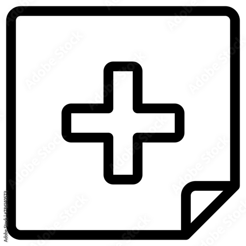 medical report icon, simple vector design