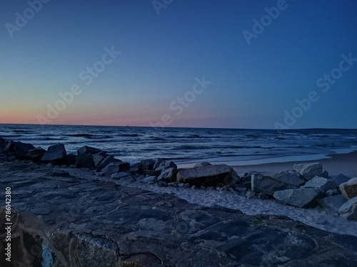 calm evening waves on the sea