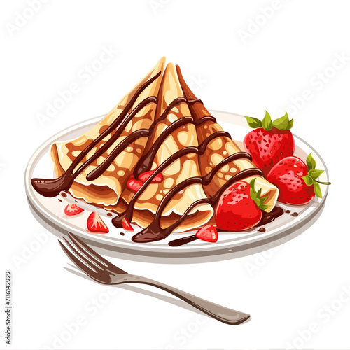 Crepe with strawberry and chocolat