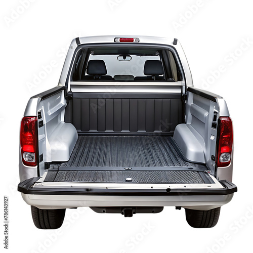 white pickup truck on transparent background 3d rendering illustration