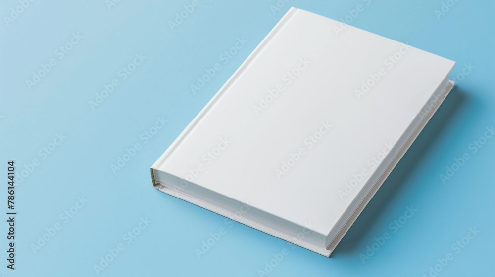white hardcover book mockup isolated on light blue background white hardcover book mockup isolated on light blue background