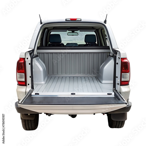 white pickup truck on transparent background 3d rendering illustration