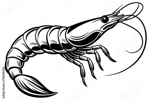 shrimp vector silhouette 