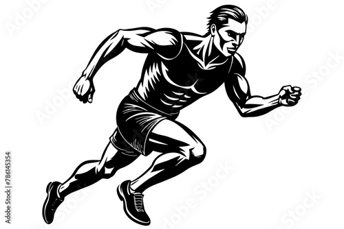 A male athlete running in the morning vector silhouette  © Chayon Sarker