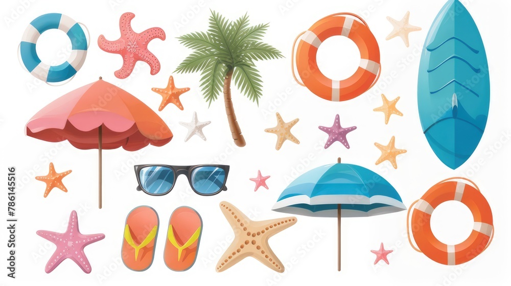Obraz premium beach icons set